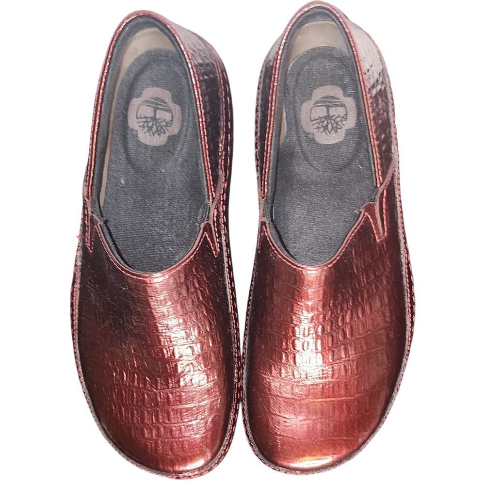 Timberland Pro Newbury Burg Croc Embossed Leather Clogs Slip On Women's Size 7M